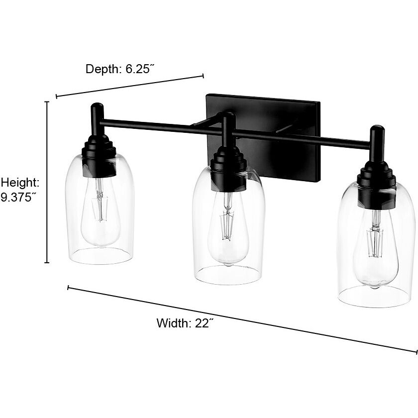 Arlett 3 Light 22 inch Modern Gold Bathroom Vanity Light Wall Light